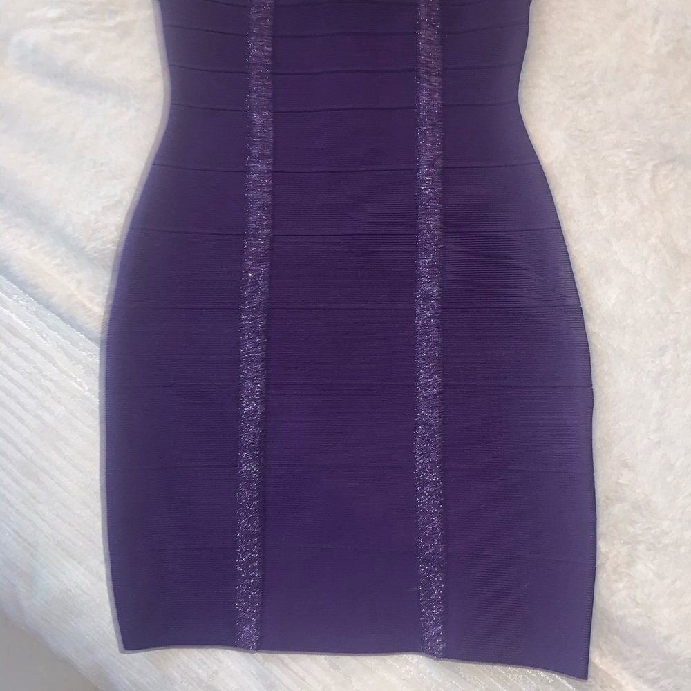 fitted lace wedding dress Purple Asymmetrical One Sleeve Bandage Dress – Marcy Boutique main image 0